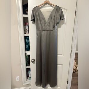 Jenny Yoo Raya bridesmaids dress - luxe satin - color Moss